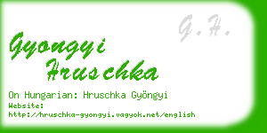 gyongyi hruschka business card